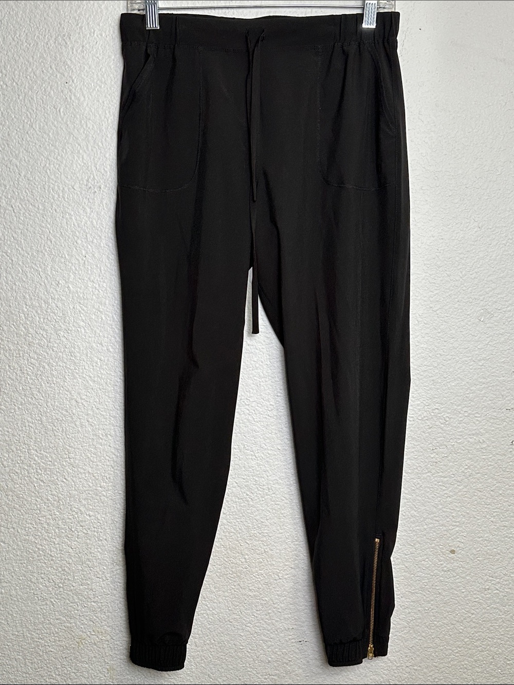 Albion Fit Black Jetsetter Jogger Pants Pull On Ankle Zip Womens Small